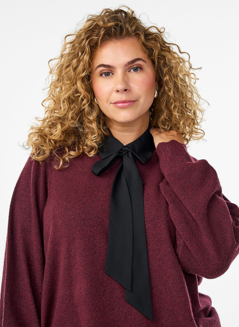 Krageinnlegg med avtakbart slips, Svart, Model image number 0