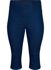 FLASH - Slim fit capribukser i denim med høyt liv