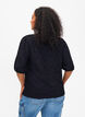 Kortermet bluse med tekstur, Black, Model image number 1