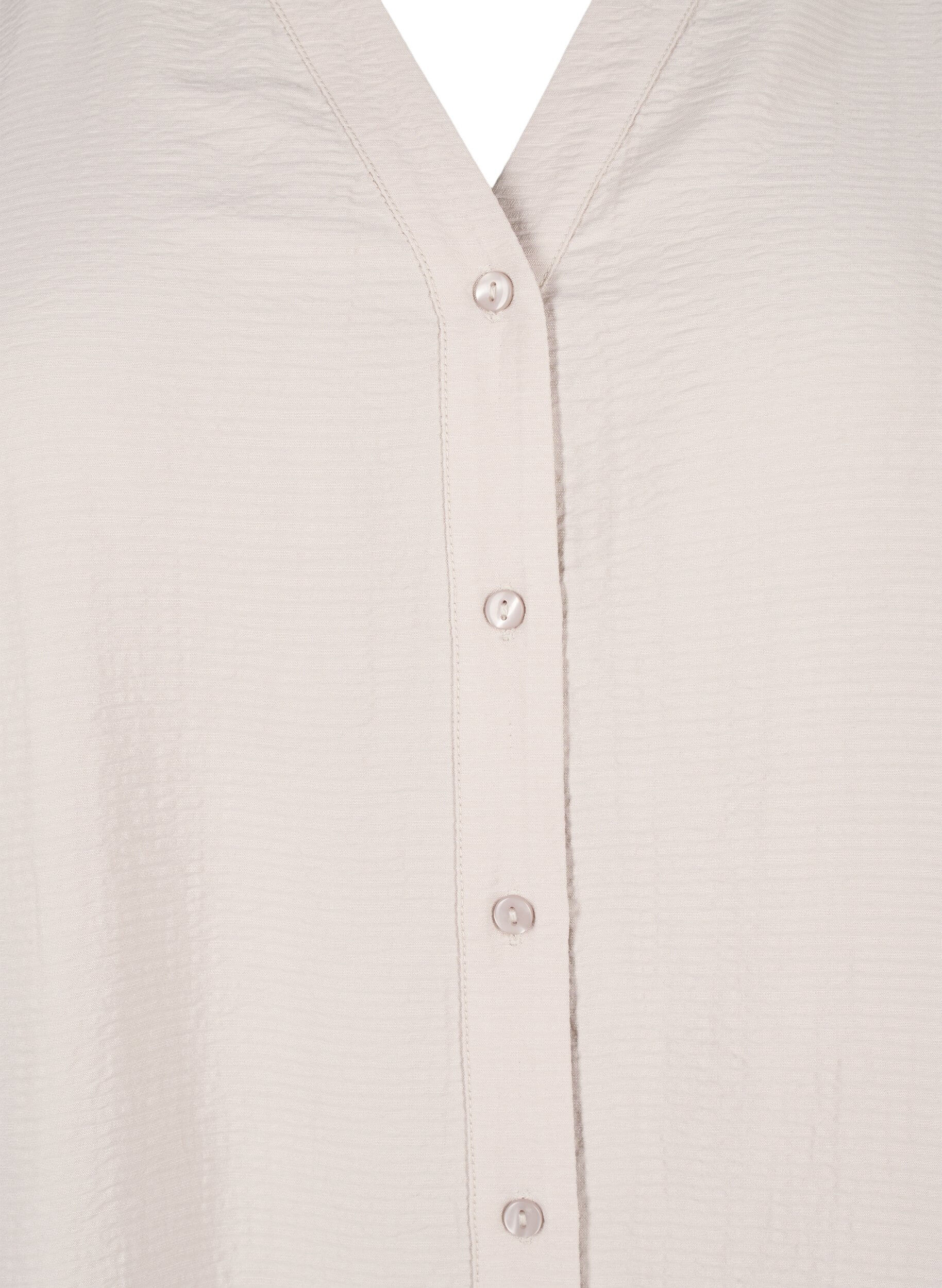 Zizzi Skjortebluse i viskose med 3/4 ermer, Chateau Gray, Packshot image number 2