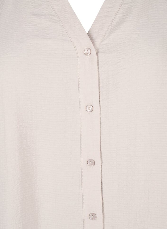 Skjortebluse i viskose med 3/4 ermer, Chateau Gray, Packshot image number 2