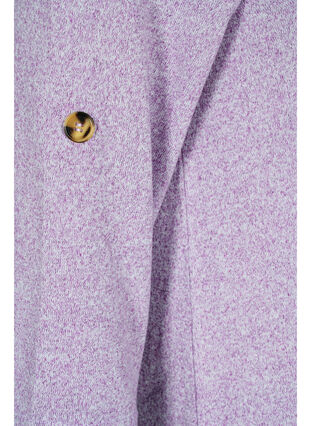 Bluse med knapper og 3/4-ermer, Royal Lilac Melange, Packshot image number 3