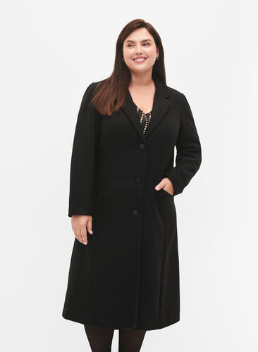 Kåpe med knapper og lommer, Black, Model image number 2