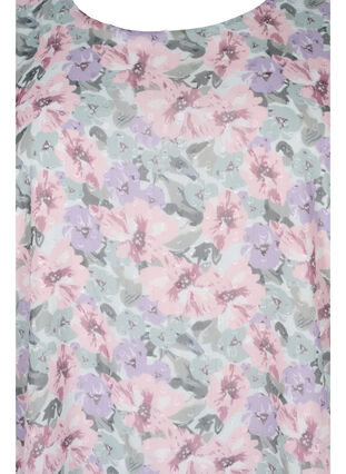 Bluse med blomstermønster og splitt på ermene , Flower AOP, Packshot image number 2