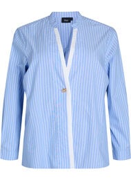 Stripete skjorte med dekorativ lukking, Light Blue Stripe 