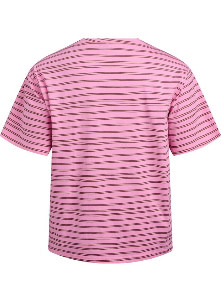 Stripete T-skjorte, Rosa, Packshot image number 1