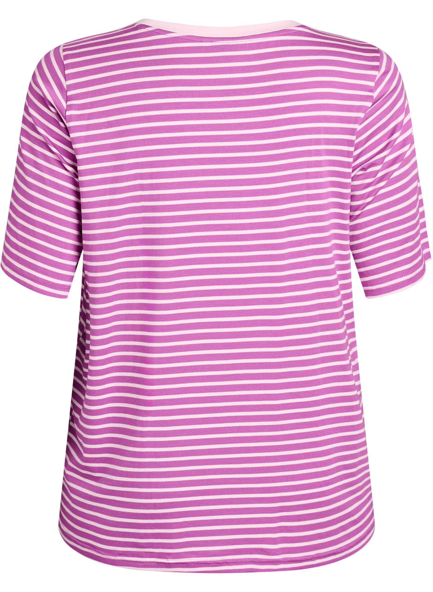 ZizziT-skjorte med TENCEL&trade; Lyocell og striper, Lilla, Packshot image number 1