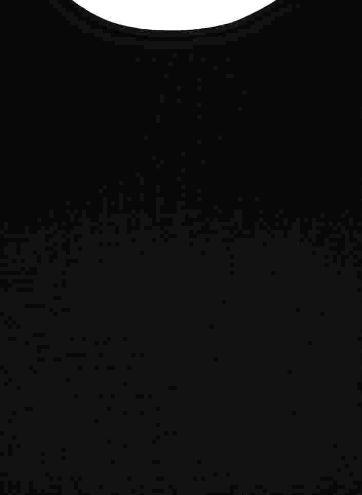 Strikkegenser i viskose med chiffonermer, Black, Packshot image number 2