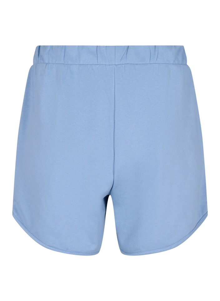 Ensfargede joggeshorts med lommer, Faded Denim, Packshot image number 1