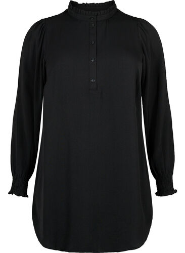 Tunika med vaffelsøm, Black, Packshot image number 0