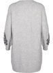 Strikket kjole med dekor, Light Grey Melange, Packshot image number 1