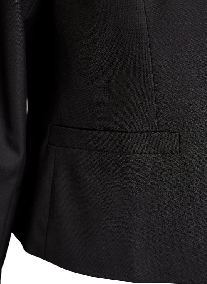 Kort jakke med gullfargede knapper, Svart, Packshot image number 3