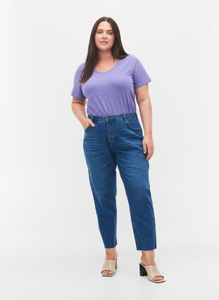 Cropped Mille mom fit jeans, Blue Denim 5, Model image number 0
