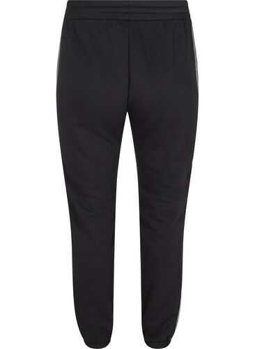 Joggebukser med knyting og lommer, Black, Packshot image number 1