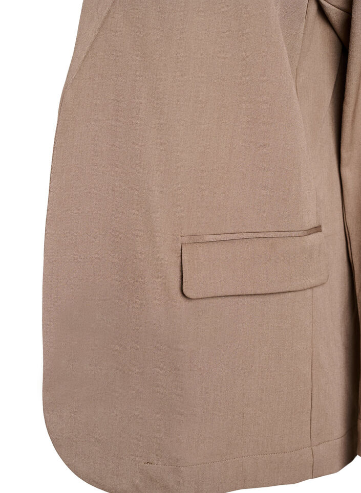 Åpen blazer med lommer, Brun, Packshot image number 2