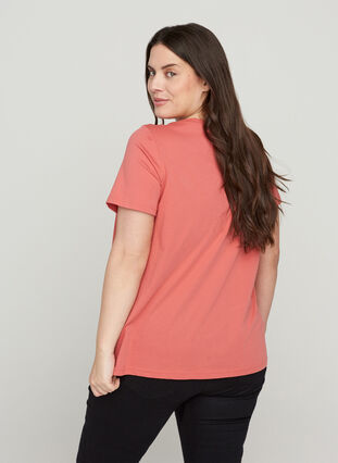 Kortermet T-skjorte med mønster, Faded Rose, Model image number 1