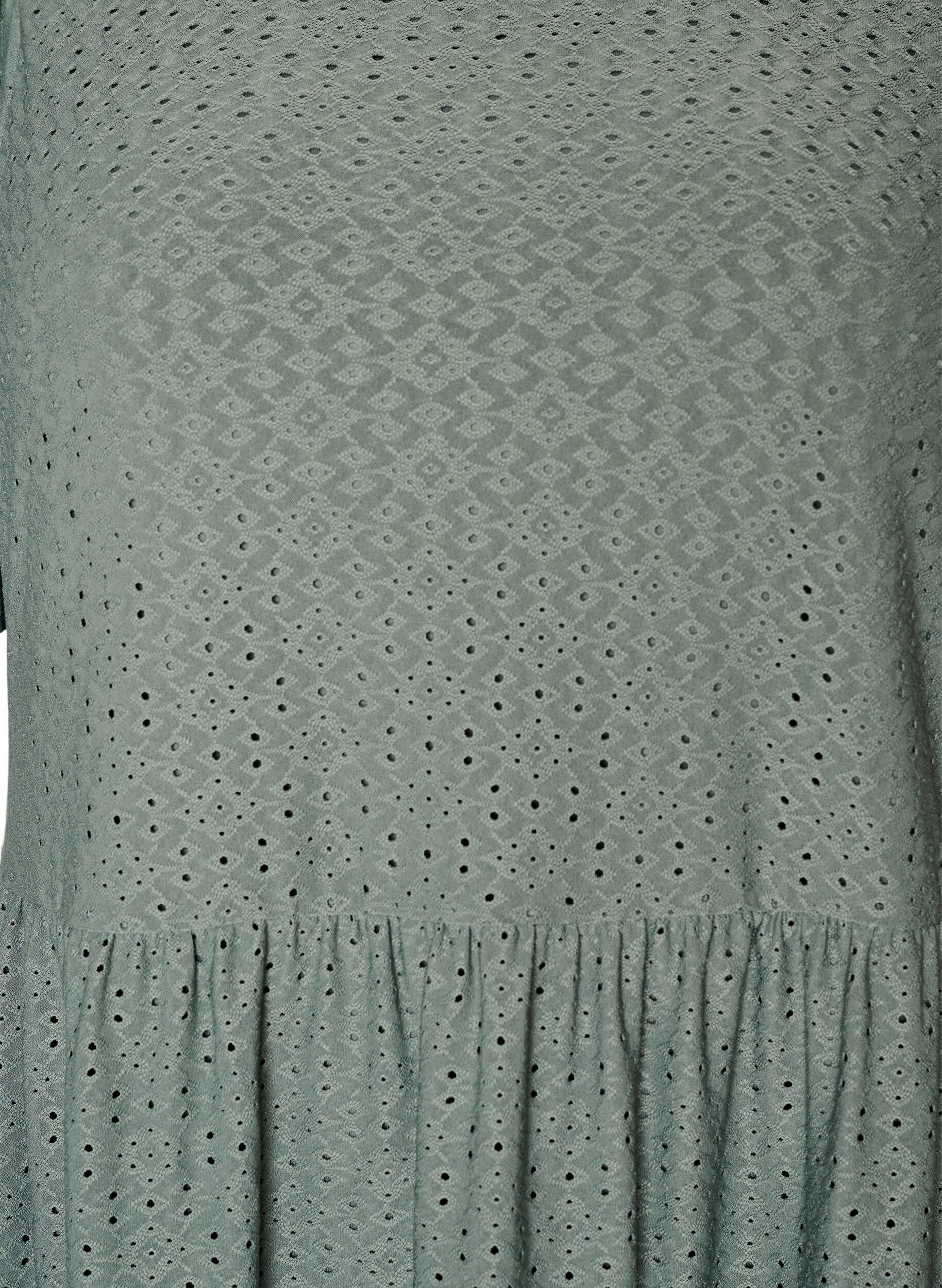 ZizziKort kjole med blondem&oslash;nster og lagdelt skj&oslash;rt, Gr&oslash;nn, Packshot image number 2