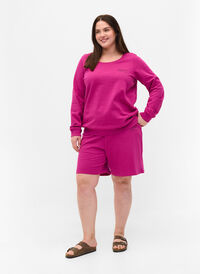 Shorts med trykk, Festival Fuchsia, Model