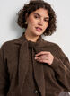 Cardigan med sl&oslash;yfeb&aring;nd og knapper, Brun, Model image number 3