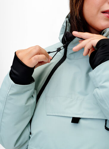 Skianorakk med hette, Gray mist w. Black, Model image number 2
