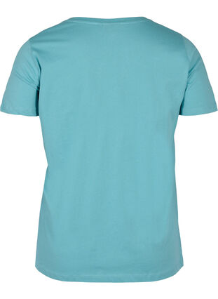 T-skjorte i bomull med V-hals, Aqua Sea Good F., Packshot image number 1