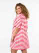 Lang oversized stripete T-skjorte i &oslash;kologisk bomull, Rosa, Model image number 2