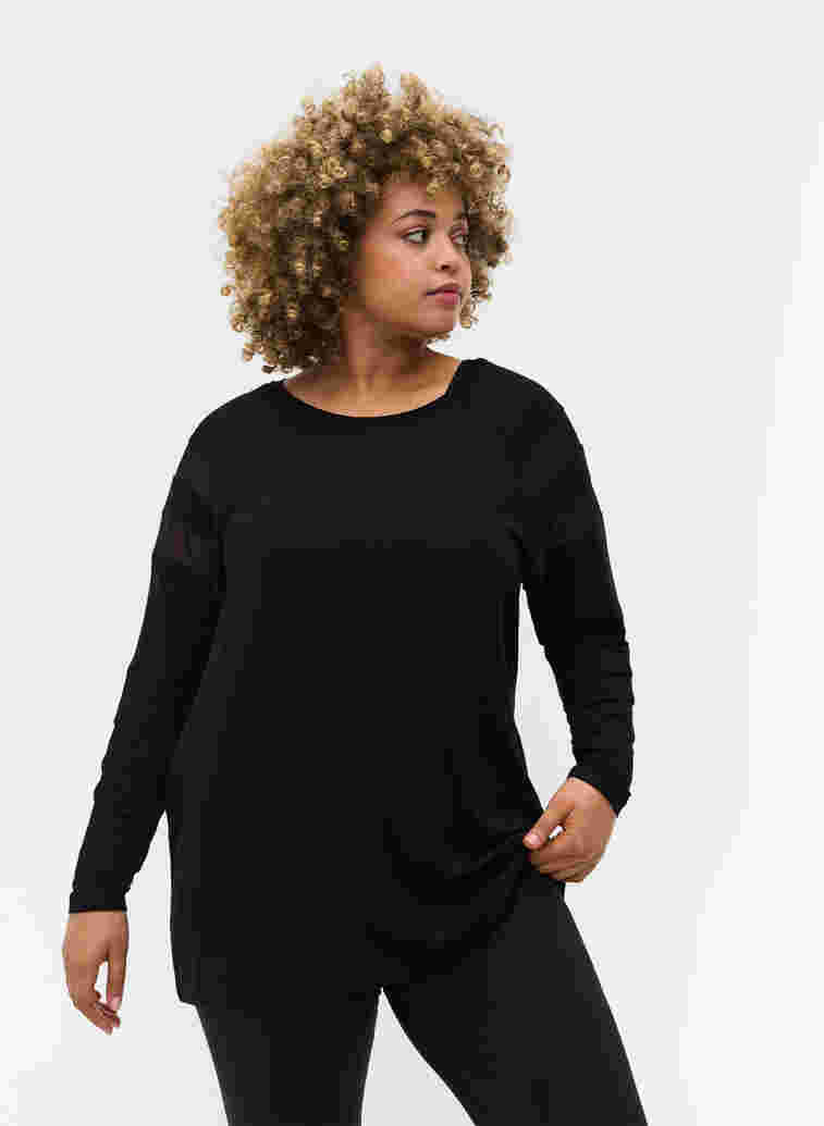 Treningsgenser med mesh, Black, Model