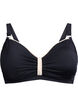 Bikinitopp med rynker og kontrastdetaljer, Svart, Packshot image number 0