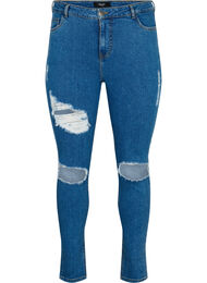Tettsittende jeans med detaljer, Blue denim