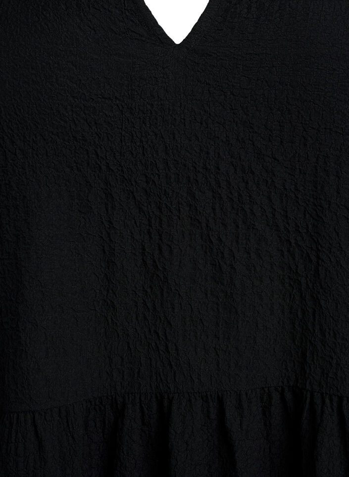 Kort A-linje kjole, Svart, Packshot image number 2