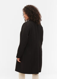 Lang jakke med knappelukking, Black, Model