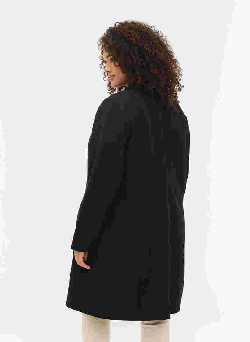 Lang jakke med knappelukking, Black, Model image number 1