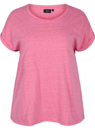 Melert T-skjorte i bomull , Fandango Pink Mél