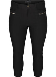 Tettsittende 3/4-bukser med glidelås, Black