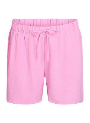 Zizzi Shorts med lommer og elastisk linning, Rosa, Packshot image number 0