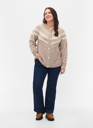 Ellen bootcut jeans med høyt liv, Unwashed, Model image number 0
