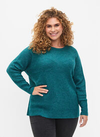 Melert genser med rund hals	, Deep Lake Mel., Model