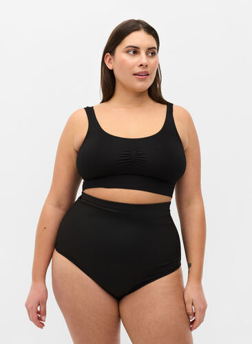 Light shapewear truse med høyt liv, Black, Model image number 0