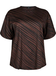 Oversize bluse med mønster, Chocolate Martini