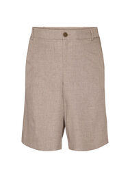 Loose fit Bermuda shorts med h&oslash;y midje, Brun