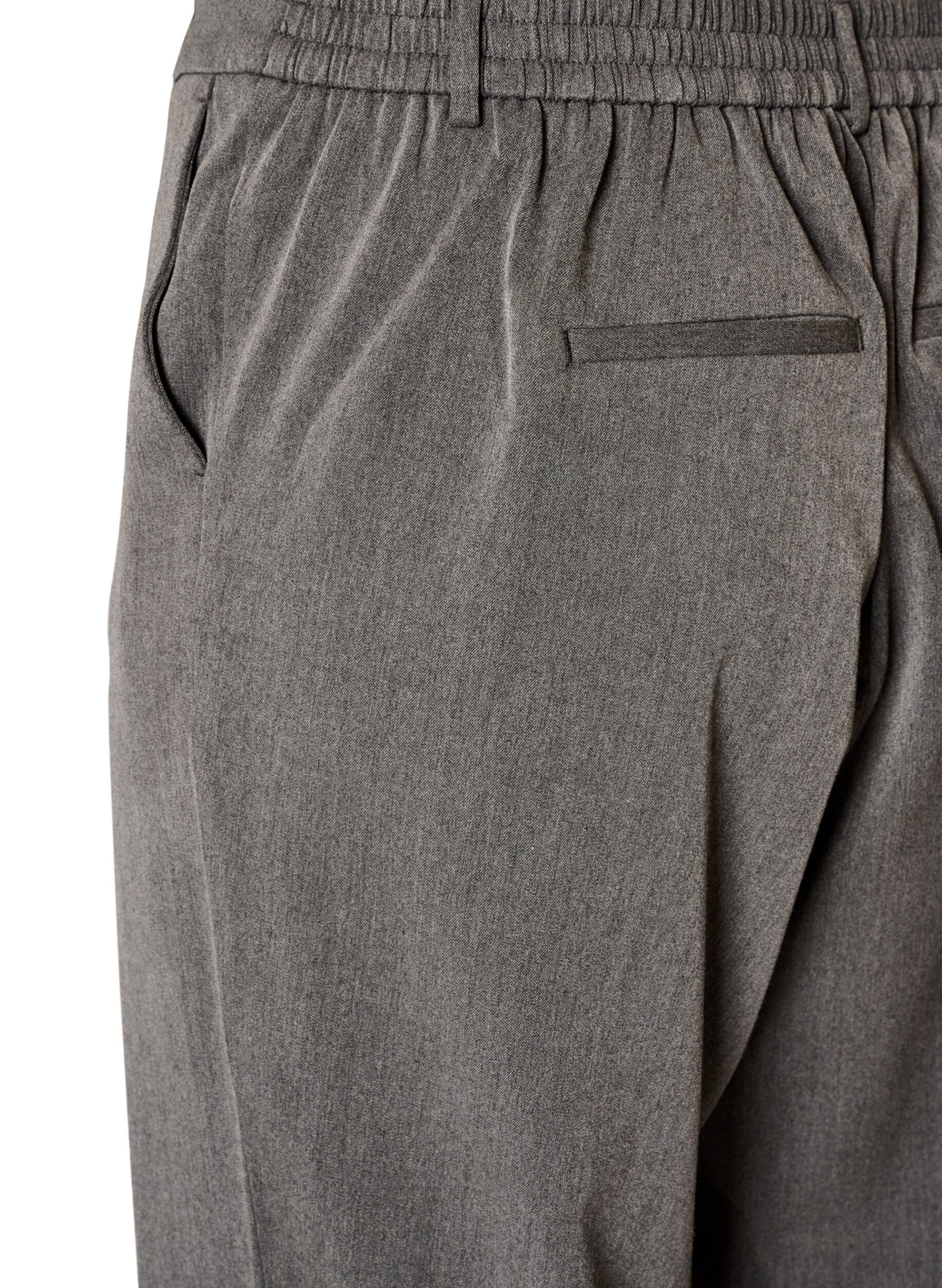ZizziDressbukse med h&oslash;y midje og straight fit, Gr&aring;, Packshot image number 3