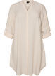 Lang skjorte i lin og viskose, Beige, Packshot image number 0