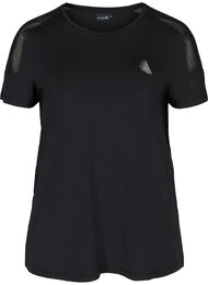 T-skjorte til trening med mesh, Black