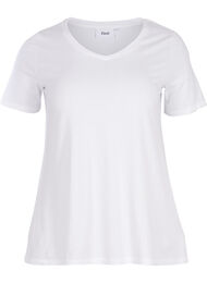 Ensfarget basis T-skjorte i bomull, Bright White
