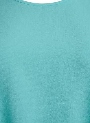 Zizzi Bluse med korte ermer og rund hals, Blå, Packshot image number 2