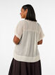 Seersucker bluse med V-hals, Beige, Model image number 2