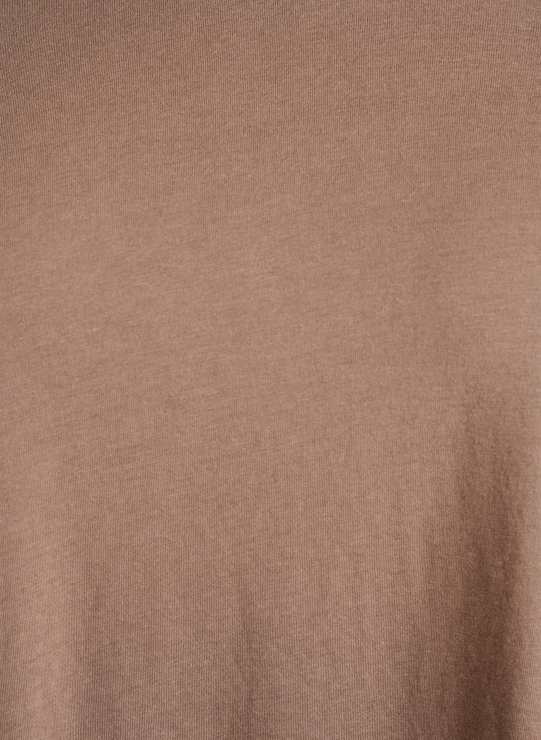 Zizzi Kortermet T-skjorte i bomullsblanding, Brun, Packshot image number 2