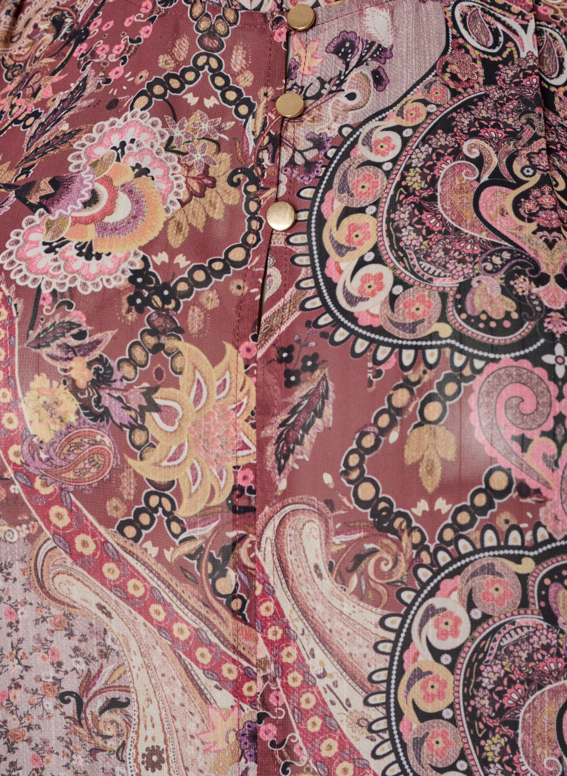 ZizziBluse med paisley-trykk og volangdetaljer, Lilla, Packshot image number 2