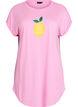 Kortermet nattkjole med teksttrykk, Rosa, Packshot image number 0