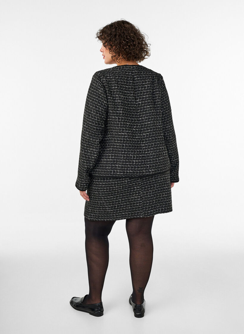 Kort boucl&eacute;-skj&oslash;rt, Svart, Model image number 2